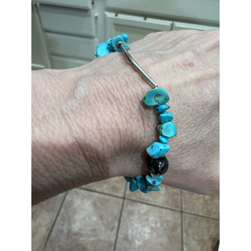 Turquoise and silver bracelet